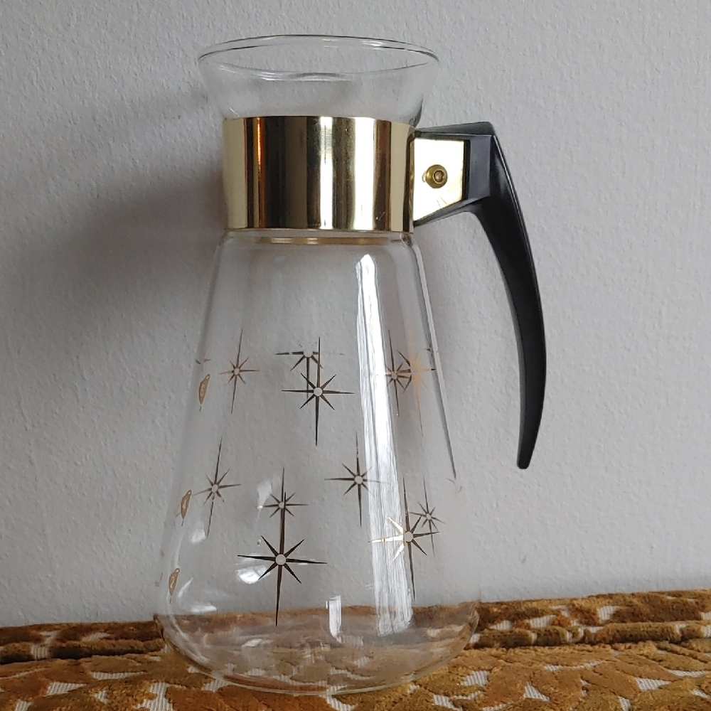 MCM Corning Vintage Compass Starburst Carafe 7cup